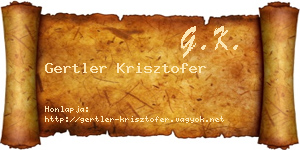 Gertler Krisztofer névjegykártya